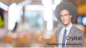  Presentation with african american in computer lab business - Beautiful PPT layouts featuring enter smiling natural with open backdrop and a coral colored foreground