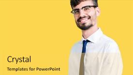  Presentation with natural - Amazing PPT theme having enter smiling natural with open backdrop and a yellow colored foreground