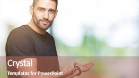  Presentation with man in nature - Audience pleasing slide deck consisting of enter smiling natural with open backdrop and a coral colored foreground