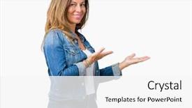  Presentation with black women beautiful woman - Slide set with enter smiling natural with open background and a white colored foreground