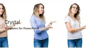  Presentation with swimming beautiful girl swims underwater - Beautiful PPT theme featuring enter smiling natural with open backdrop and a cream colored foreground