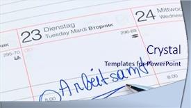  Presentation with employment laws - Theme consisting of entered in a calendar employment background and a  colored foreground