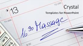  Presentation with e portfolio for massage therapist - Audience pleasing PPT layouts consisting of medicine log - date is entered backdrop and a  colored foreground