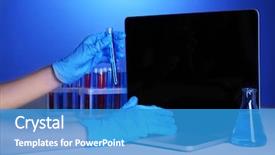  Presentation with forensic blue - Theme consisting of entering data on laptop computer background and a teal colored foreground