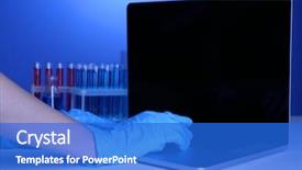  Presentation with forensic blue - PPT layouts having entering data on laptop computer background and a cobalt blue colored foreground