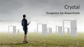  Presentation with open doors keys - Beautiful slide deck featuring entering opportunity - open new doors and opportunities backdrop and a light gray colored foreground