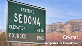  Presentation with arizona - Beautiful slides featuring entering sedona arizona usa road backdrop and a coral colored foreground