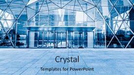  Presentation with corporate maze - Slide deck featuring enterprise architecture - corporate building entrance background and a light blue colored foreground