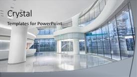 Presentation with modern reflective office buildings - Amazing theme having enterprise architecture - futuristic modern office building interior backdrop and a  colored foreground
