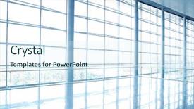  Presentation with modern reflective office buildings - Amazing PPT theme having enterprise architecture - modern office building hall interior backdrop and a  colored foreground