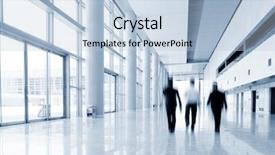  Presentation with modern building - PPT theme featuring enterprise architecture - modern office building hall interior background and a  colored foreground