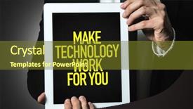  Presentation with technology social work - Cool new PPT theme with enterprise content - make technology work for you backdrop and a tawny brown colored foreground