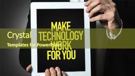  Presentation with technology social work - PPT layouts consisting of enterprise content - make technology work for you background and a tawny brown colored foreground