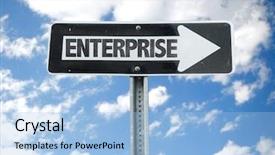  Presentation with direction - Slide set featuring enterprise direction sign with sky background and a light blue colored foreground