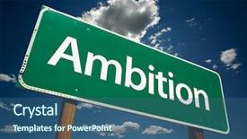  Presentation with highway road sign - Cool new presentation with enterprise green - ambition road sign with dramatic backdrop and a ocean colored foreground