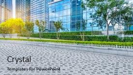  Presentation with cement - Slide deck featuring enterprise green - empty cement floor and modern background and a light gray colored foreground