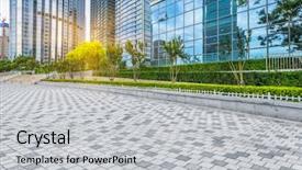  Presentation with cement - Audience pleasing theme consisting of enterprise green - empty cement floor and modern backdrop and a light gray colored foreground