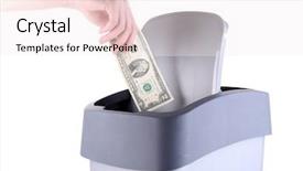  Presentation with money - Beautiful theme featuring enterprise green - throwing away your money isolated backdrop and a sky blue colored foreground