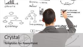  Presentation with related - Presentation design enhanced with enterprise project management - businessman writing business related concepts background and a light gray colored foreground