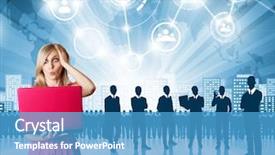  Presentation with employee - PPT layouts consisting of enterprise resource planning - hr concept business man choosing background and a teal colored foreground