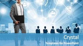  Presentation with employee - Audience pleasing theme consisting of enterprise resource planning - hr concept business man choosing backdrop and a teal colored foreground