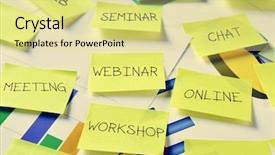  Presentation with enterprise resource planning - Beautiful theme featuring enterprise resource planning - some sticky notes with work backdrop and a blonde colored foreground