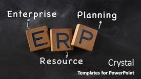  Presentation with enterprise resource planning - Beautiful presentation theme featuring enterprise-resource-planning-text-concept backdrop and a dark gray colored foreground