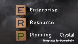  Presentation with enterprise resource planning - PPT theme enhanced with enterprise-resource-planning-text-concept background and a dark gray colored foreground