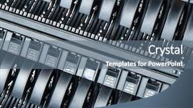  Presentation with data center - Cool new theme with enterprise security - detail of data center backdrop and a ocean colored foreground