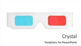  Presentation with entertainment - Presentation having entertainment - 3-d glasses isolated on white background and a white colored foreground