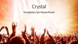  Presentation with people enjoying - Colorful slide set enhanced with entertainment - crowd enjoying concert happy people backdrop and a cream colored foreground