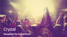  Presentation with done - Beautiful theme featuring entertainment - crowd of people backdrop and a violet colored foreground
