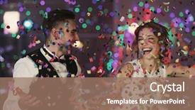  Presentation with wedding - Audience pleasing slides consisting of entertainment - cute happy wedding couple backdrop and a coral colored foreground