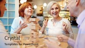  Presentation with activity - PPT theme with entertainment - leisure activity background and a coral colored foreground