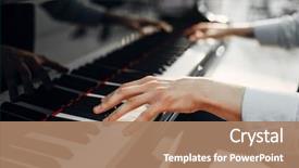  Presentation with entertainment - Cool new PPT layouts with entertainment - male pianist hands on grand backdrop and a coral colored foreground