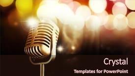  Presentation with entertainment - Slide set having entertainment - microphone in front of bright background and a wine colored foreground