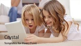  Presentation with family children - PPT theme with entertainment - people family technology and children background and a coral colored foreground