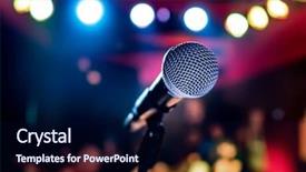  Presentation with entertainment - Theme having entertainment - public performance on stage microphone background and a navy blue colored foreground