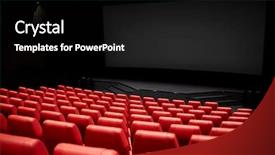 Presentation with red movie - Presentation design consisting of entertainment and leisure concept - movie background and a black colored foreground