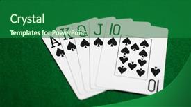  Presentation with hazard - Cool new PPT theme with entertainment concept - royal flush backdrop and a forest green colored foreground