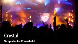  Presentation with crowd - Beautiful theme featuring entertainment media - crowd at concert backdrop and a black colored foreground