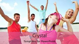  Presentation with dance beautiful couple dancing ballroom - Cool new presentation with entertainment team - six joyful friends dancing backdrop and a coral colored foreground