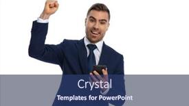  Presentation with navy blue - Slide deck consisting of enthusiastic-businessman-in-navy-blue background and a ocean colored foreground