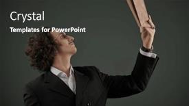  Presentation with literature - Presentation design enhanced with enthusiastic-professor-holds-an-old background and a  colored foreground