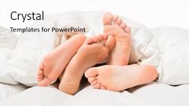  Presentation with feet - Colorful slides enhanced with enticing - close up of four feet backdrop and a sky blue colored foreground