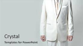  Presentation with black men in suit - Colorful presentation enhanced with enticing - fashion men white suit backdrop and a light gray colored foreground