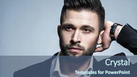  Presentation with black man fashion - Audience pleasing PPT layouts consisting of enticing - handsome man in black suit backdrop and a ocean colored foreground