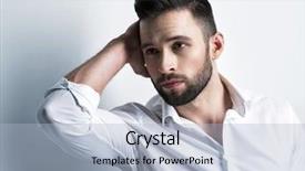  Presentation with brown - Presentation featuring enticing - handsome man in white shirt background and a light blue colored foreground
