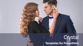  Presentation with sexy - Presentation theme having enticing - sexy woman and businessman background and a tawny brown colored foreground