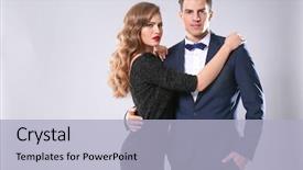  Presentation with sexy - Amazing presentation theme having enticing - sexy woman and businessman backdrop and a light blue colored foreground